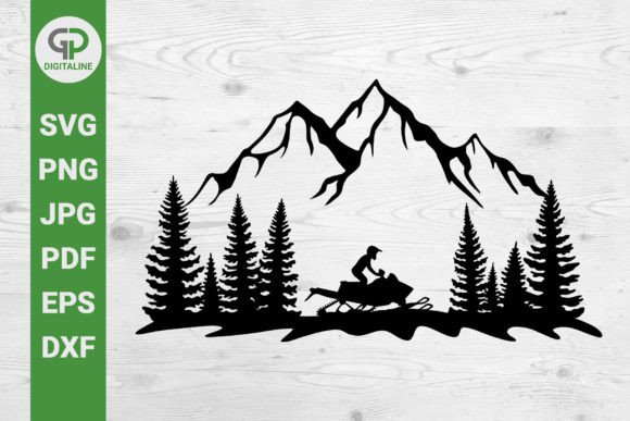 Download Snowmobiling in the Wilderness SVG - Wilderness Collection