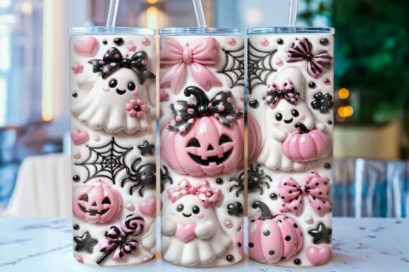 Download Inflated Coquette Ghost Tumbler Wrap PNG - Ghost Collection