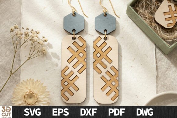 Download Modern Wood Earrings SVG File - Premium Bundle