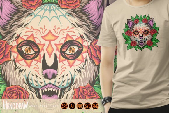 Download Floral Wilderness Muerte Bear Head - Wilderness Collection
