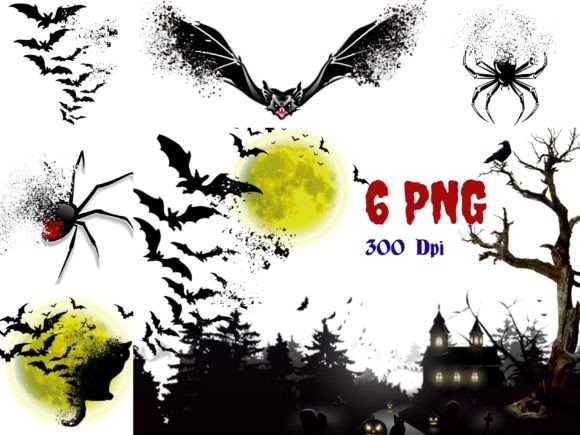 Download Halloween Scene - Spider, Black Cat, Bat - Bat Collection