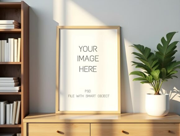 Download Oak Frame Mockup - Modern Wood Sideboard - Modern wood Collection
