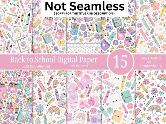 Download Cute Back to School Digital Paper Bundle - Back to school Collection