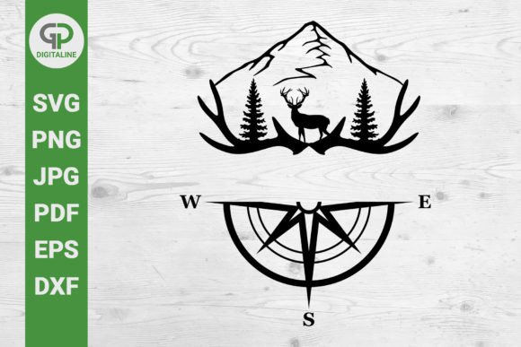 Download Deer SVG, Wilderness and Compass SVG - Wilderness Collection