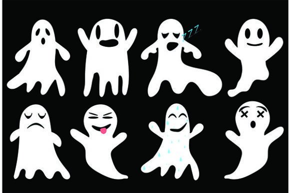 Download Set of Halloween Ghosts Illustration - Ghost Collection